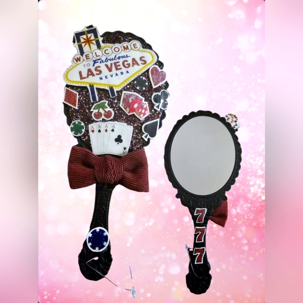 Las Vegas Themed Kids Hand Mirror - Black